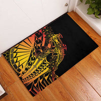 Gradient Marquesas Islands Rubber Doormat Marquesan Matatiki Hammerhead Shark Patutiki - Polynesian Pride