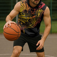 Gradient Marquesas Islands Sleeveless Hoodie Marquesan Matatiki Hammerhead Shark Patutiki - Polynesian Pride