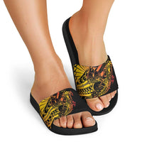 Gradient Marquesas Islands Slide Sandals Marquesan Matatiki Hammerhead Shark Patutiki - Polynesian Pride