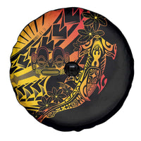 Gradient Marquesas Islands Spare Tire Cover Marquesan Matatiki Hammerhead Shark Patutiki - Polynesian Pride