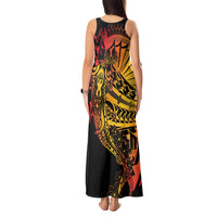 Gradient Marquesas Islands Tank Maxi Dress Marquesan Matatiki Hammerhead Shark Patutiki - Polynesian Pride