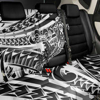 Black White Marquesas Islands Back Car Seat Cover Marquesan Matatiki Hammerhead Shark Patutiki - Polynesian Pride