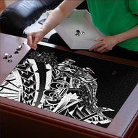 Black White Marquesas Islands Puzzle Marquesan Matatiki Hammerhead Shark Patutiki - Polynesian Pride