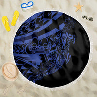 Blue Marquesas Islands Beach Blanket Marquesan Matatiki Hammerhead Shark Patutiki - Polynesian Pride