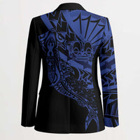 Blue Marquesas Islands Blazer Marquesan Matatiki Hammerhead Shark Patutiki - Polynesian Pride