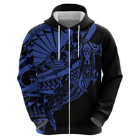 Blue Marquesas Islands Hoodie Marquesan Matatiki Hammerhead Shark Patutiki - Polynesian Pride