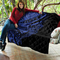 Blue Marquesas Islands Quilt Marquesan Matatiki Hammerhead Shark Patutiki - Polynesian Pride