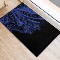 Blue Marquesas Islands Rubber Doormat Marquesan Matatiki Hammerhead Shark Patutiki - Polynesian Pride