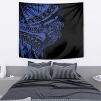 Blue Marquesas Islands Tapestry Marquesan Matatiki Hammerhead Shark Patutiki - Polynesian Pride