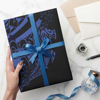 Blue Marquesas Islands Wrapping Paper Marquesan Matatiki Hammerhead Shark Patutiki - Polynesian Pride