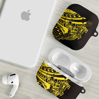 Yellow Marquesas Islands AirPods Case Marquesan Matatiki Hammerhead Shark Patutiki LT14 - Polynesian Pride