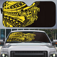 Yellow Marquesas Islands Auto Sun Shade Marquesan Matatiki Hammerhead Shark Patutiki - Polynesian Pride