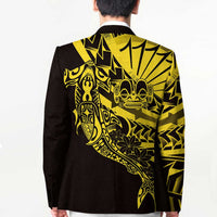 Yellow Marquesas Islands Blazer Marquesan Matatiki Hammerhead Shark Patutiki - Polynesian Pride