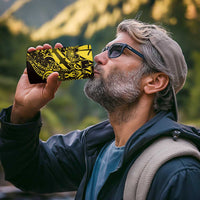 Yellow Marquesas Islands 4 in 1 Can Cooler Tumbler Marquesan Matatiki Hammerhead Shark Patutiki - Polynesian Pride