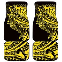 Yellow Marquesas Islands Car Mats Marquesan Matatiki Hammerhead Shark Patutiki - Polynesian Pride