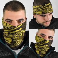 Yellow Marquesas Islands Neck Gaiter Marquesan Matatiki Hammerhead Shark Patutiki - Polynesian Pride