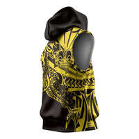 Yellow Marquesas Islands Sleeveless Hoodie Marquesan Matatiki Hammerhead Shark Patutiki - Polynesian Pride