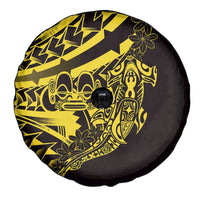 Yellow Marquesas Islands Spare Tire Cover Marquesan Matatiki Hammerhead Shark Patutiki - Polynesian Pride