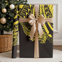 Yellow Marquesas Islands Wrapping Paper Marquesan Matatiki Hammerhead Shark Patutiki - Polynesian Pride