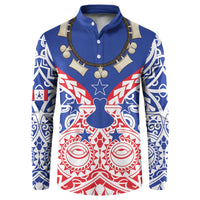 Austral Islands Button Sweatshirt Tuhaa Pae Penu Stars Necklace Red - Polynesian Pride