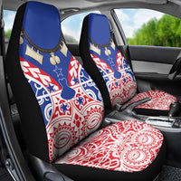 Austral Islands Car Seat Cover Tuhaa Pae Penu Stars Necklace Red - Polynesian Pride