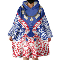 Austral Islands Wearable Blanket Hoodie Tuhaa Pae Penu Stars Necklace Red - Polynesian Pride
