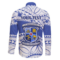 Personalised Samoa St Josephs College Family Matching Long Sleeve Bodycon Dress and Hawaiian Shirt Marist Brothers Samoan Pattern LT14 - Polynesian Pride