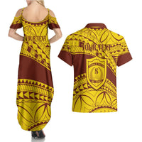 Personalised Samoa College Couples Matching Summer Maxi Dress and Hawaiian Shirt Samoan Pattern LT14 - Polynesian Pride