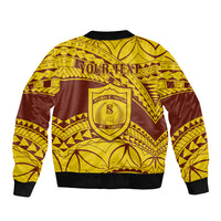 Personalised Samoa College Sleeve Zip Bomber Jacket Samoan Pattern LT14 - Polynesian Pride