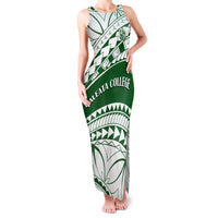 Personalised Samoa Faleata College Family Matching Tank Maxi Dress and Hawaiian Shirt Samoan Pattern LT14 Mom's Dress Green - Polynesian Pride
