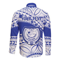 Personalised Samoa Safata College Long Sleeve Button Shirt Samoan Pattern LT14 - Polynesian Pride