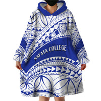 Personalised Samoa Safata College Wearable Blanket Hoodie Samoan Pattern LT14 - Polynesian Pride