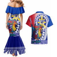 Personalised Philippines Couples Matching Mermaid Dress and Hawaiian Shirt Filipino Sarimanok With Polynesian Tattoo LT14 - Polynesian Pride