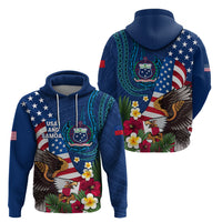 United States And Samoa Hoodie USA Flag Eagle Mix Samoan Coat Of Arms LT14 - Polynesian Pride