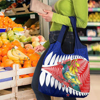 New Zealand Waitangi Day Grocery Bag NZ Maori Tui Bird With Kowhai Flowers