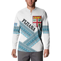 Custom Fiji Tapa Rugby 2025 Button Sweatshirt Go Champions Fijiana