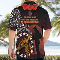 Cook Islands ANZAC Day Hawaiian Shirt Poppies With Sea Turtle LT14 - Polynesian Pride
