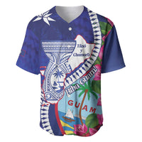 Biba Guam Liberation Day Baseball Jersey Tano y Chamoru Latte Stone Blue