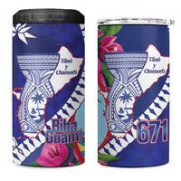 Biba Guam Liberation Day 4 in 1 Can Cooler Tumbler Tano y Chamoru Latte Stone Blue LT14 One Size: 16 oz Blue - Polynesian Pride