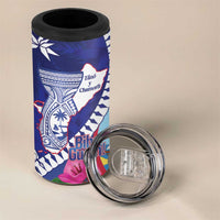 Biba Guam Liberation Day 4 in 1 Can Cooler Tumbler Tano y Chamoru Latte Stone Blue LT14 - Polynesian Pride
