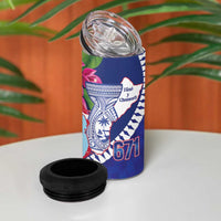 Biba Guam Liberation Day 4 in 1 Can Cooler Tumbler Tano y Chamoru Latte Stone Blue LT14 - Polynesian Pride