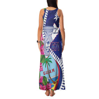 Biba Guam Liberation Day Family Matching Tank Maxi Dress and Hawaiian Shirt Tano y Chamoru Latte Stone Blue