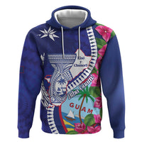 Biba Guam Liberation Day Hoodie Tano y Chamoru Latte Stone Blue
