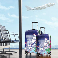 Biba Guam Liberation Day Luggage Cover Tano y Chamoru Latte Stone Blue