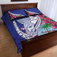 Biba Guam Liberation Day Quilt Bed Set Tano y Chamoru Latte Stone Blue