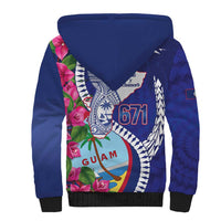 Biba Guam Liberation Day Sherpa Hoodie Tano y Chamoru Latte Stone Blue