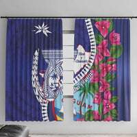 Biba Guam Liberation Day Window Curtain Tano y Chamoru Latte Stone Blue