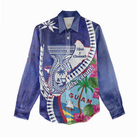Biba Guam Liberation Day Women Casual Shirt Tano y Chamoru Latte Stone Blue