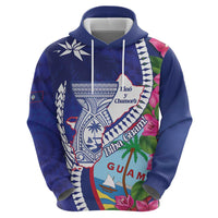Biba Guam Liberation Day Zip Hoodie Tano y Chamoru Latte Stone Blue