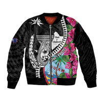 Biba Guam Liberation Day Bomber Jacket Tano y Chamoru Latte Stone Black